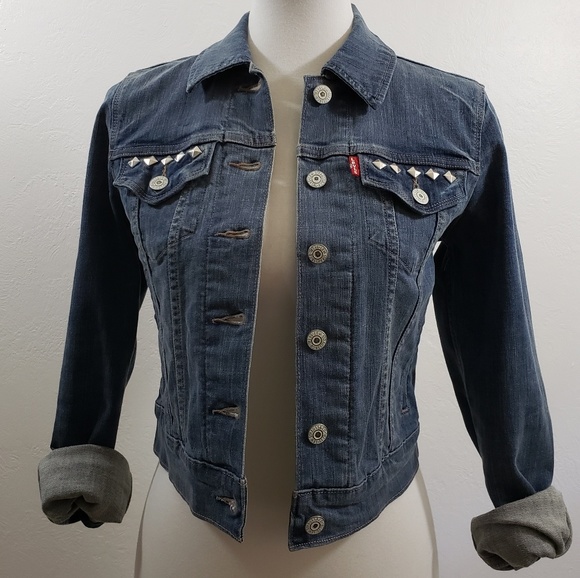 Levi Strauss Trucker Denim Jean Jacket Stud XS - Picture 6 of 7